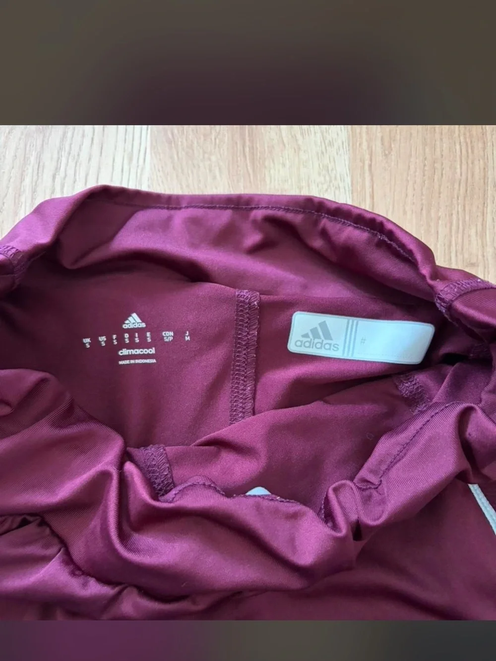 adidas Burgundy Athletic Skort with White Trim